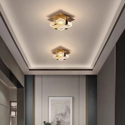 Moderne Luxus Zylinder Mehrschicht Rechteck Hardware Kristall LED Semi-Flush Mount Deckenleuchte für Wohnzimmer 