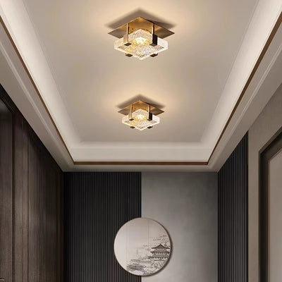 Moderne Luxus Zylinder Mehrschicht Rechteck Hardware Kristall LED Semi-Flush Mount Deckenleuchte für Wohnzimmer 