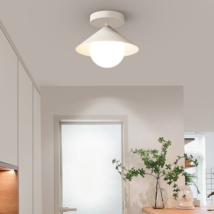 Zeitgenössische Schlichtheit Stoff Eisen Hardware 4 - Licht Semi-Flush Mount Licht für Wohnzimmer 