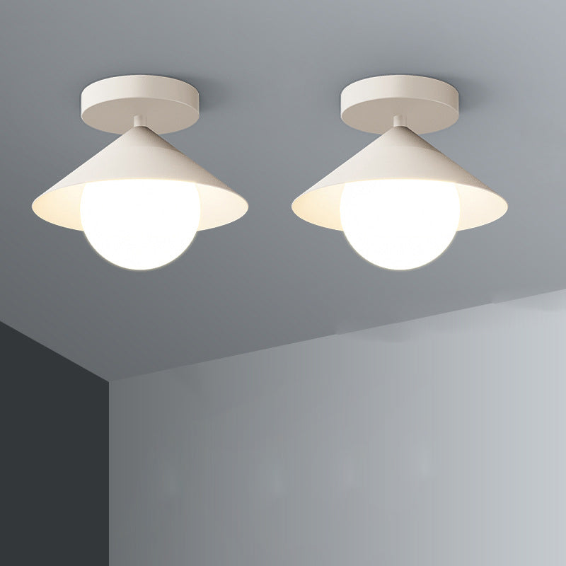 Zeitgenössische Schlichtheit Stoff Eisen Hardware 4 - Licht Semi-Flush Mount Licht für Wohnzimmer 