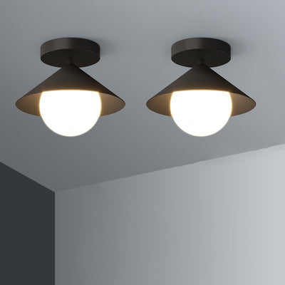 Zeitgenössische Schlichtheit Stoff Eisen Hardware 4 - Licht Semi-Flush Mount Licht für Wohnzimmer 