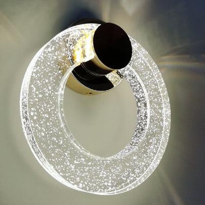 Modern Luxury Circular Bubble Crystal Iron Aluminum LED Wall Sconce Lamp For Living Room