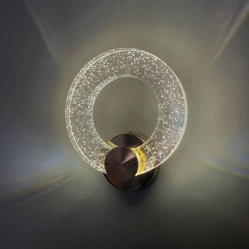 Modern Luxury Circular Bubble Crystal Iron Aluminum LED Wall Sconce Lamp For Living Room