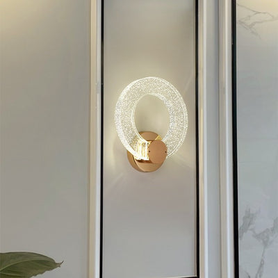 Modern Luxury Circular Bubble Crystal Iron Aluminum LED Wall Sconce Lamp For Living Room