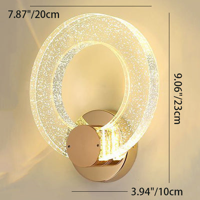 Modern Luxury Circular Bubble Crystal Iron Aluminum LED Wall Sconce Lamp For Living Room