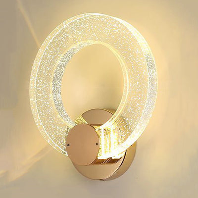 Modern Luxury Circular Bubble Crystal Iron Aluminum LED Wall Sconce Lamp For Living Room