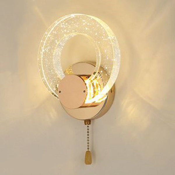 Modern Luxury Circular Bubble Crystal Iron Aluminum LED Wall Sconce Lamp For Living Room