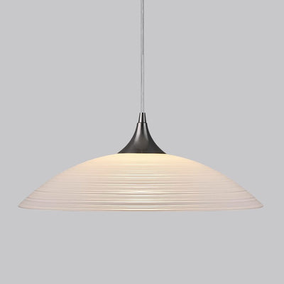 Modern Luxury Ribbed Dome Hardware Glass 1-Light Pendant Light For Bedroom