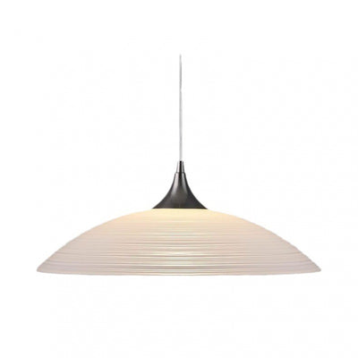 Modern Luxury Ribbed Dome Hardware Glass 1-Light Pendant Light For Bedroom