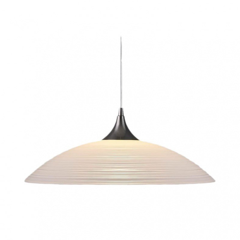 Modern Luxury Ribbed Dome Hardware Glass 1-Light Pendant Light For Bedroom