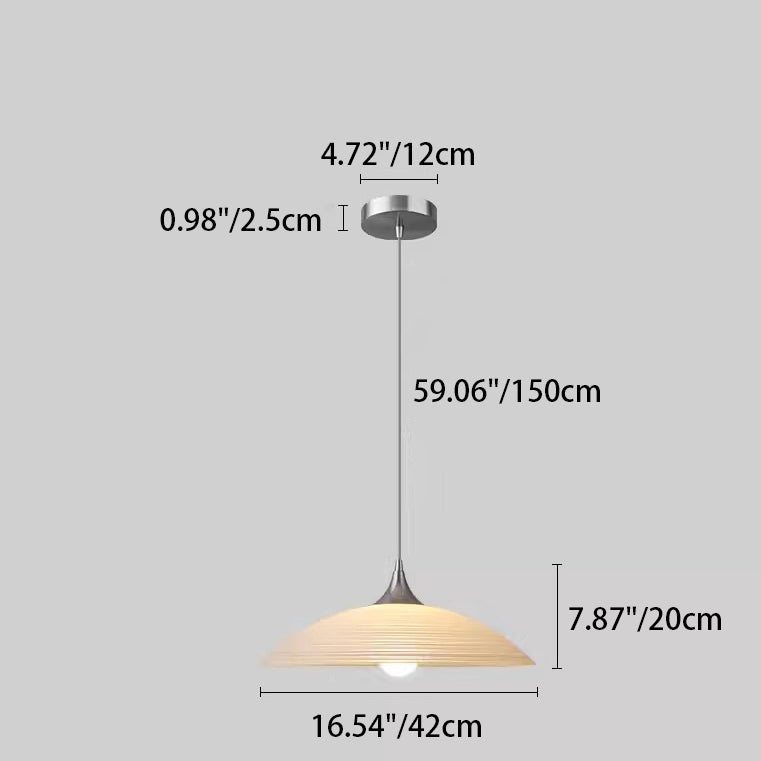 Modern Luxury Ribbed Dome Hardware Glass 1-Light Pendant Light For Bedroom