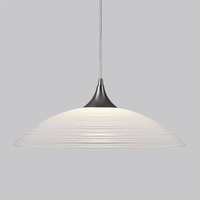 Modern Luxury Ribbed Dome Hardware Glass 1-Light Pendant Light For Bedroom