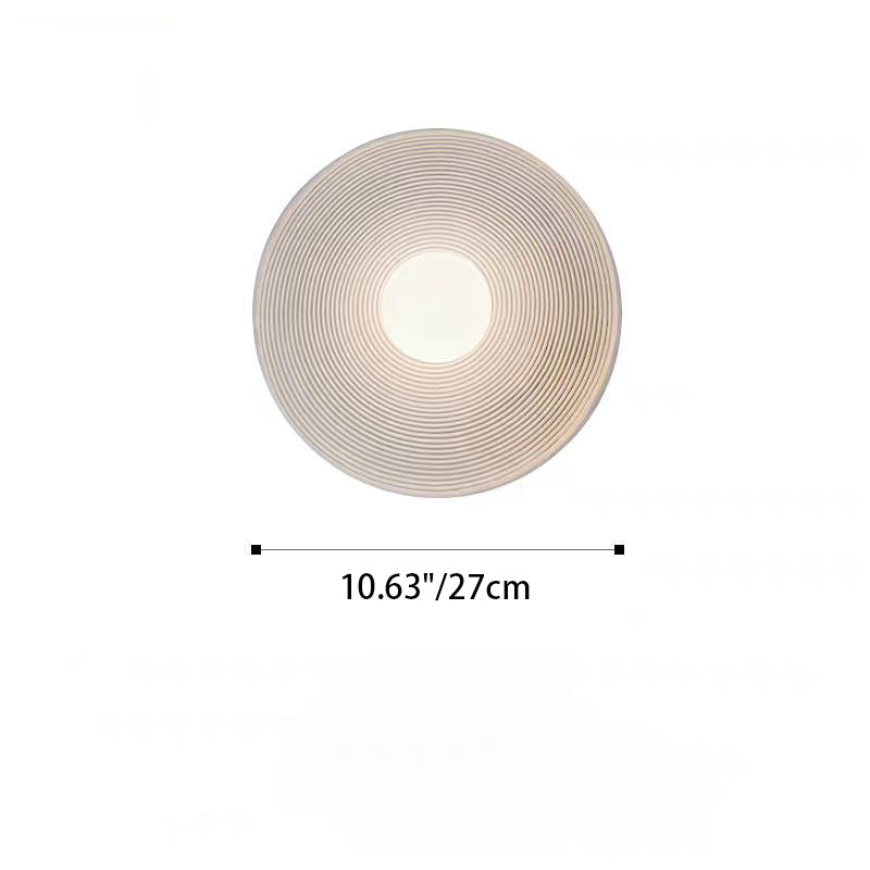 Traditional Japanese Resin Glass Round Annual Ring 1-Light Wall Sconce Lamp For Living Room