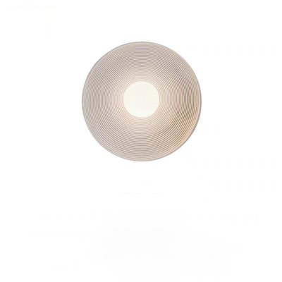 Traditional Japanese Resin Glass Round Annual Ring 1-Light Wall Sconce Lamp For Living Room