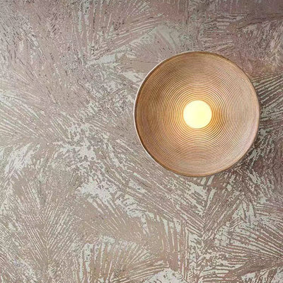 Traditional Japanese Resin Glass Round Annual Ring 1-Light Wall Sconce Lamp For Living Room