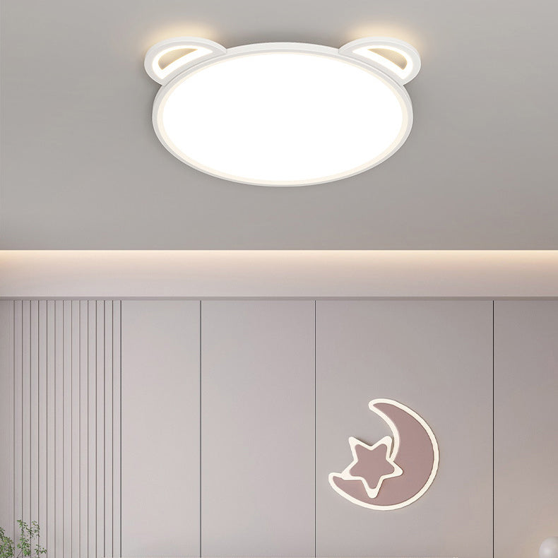 Contemporáneo Creativo Dibujos Animados Avión Nube PE Sombra LED Niños Montaje Al Ras Techo Ventilador Sin Aspas Invisible Luz Para Dormitorio 