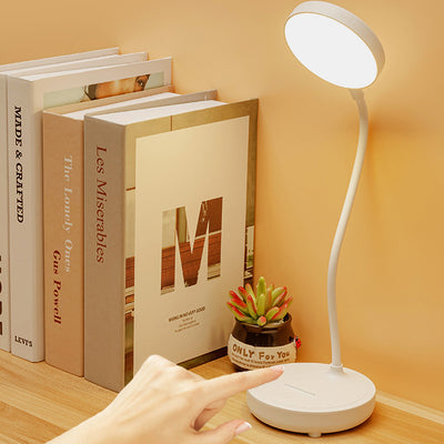 Modern Minimalist Portable Round Plastic USB LED Table Lamp For Study