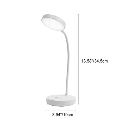 Modern Minimalist Portable Round Plastic USB LED Table Lamp For Study