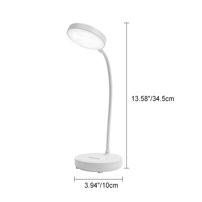 Modern Minimalist Portable Round Plastic USB LED Table Lamp For Study