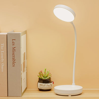 Modern Minimalist Portable Round Plastic USB LED Table Lamp For Study