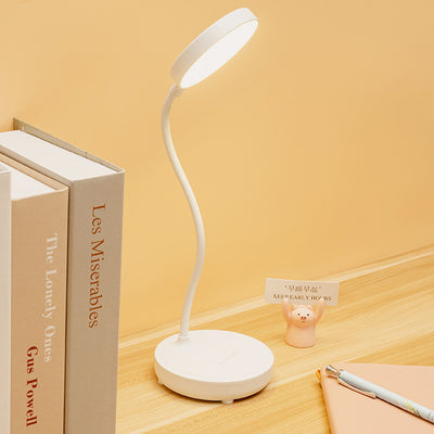 Modern Minimalist Portable Round Plastic USB LED Table Lamp For Study