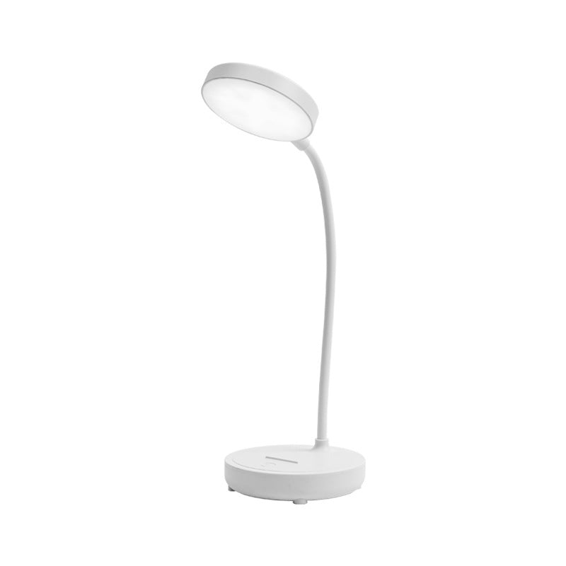 Modern Minimalist Portable Round Plastic USB LED Table Lamp For Study