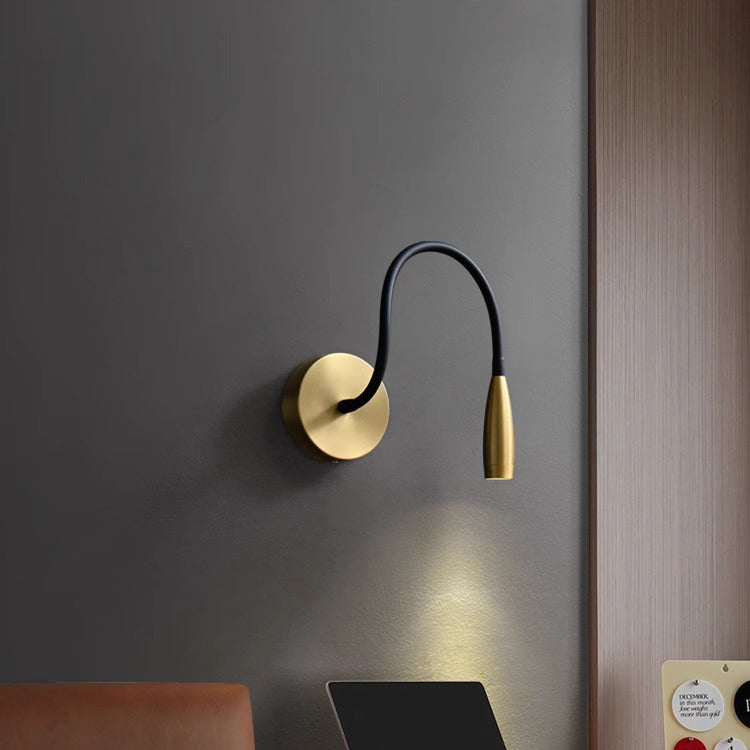 Modern Minimalist Iron Aluminum Flexible Gooseneck LED Wall Sconce Lamp For Bedroom