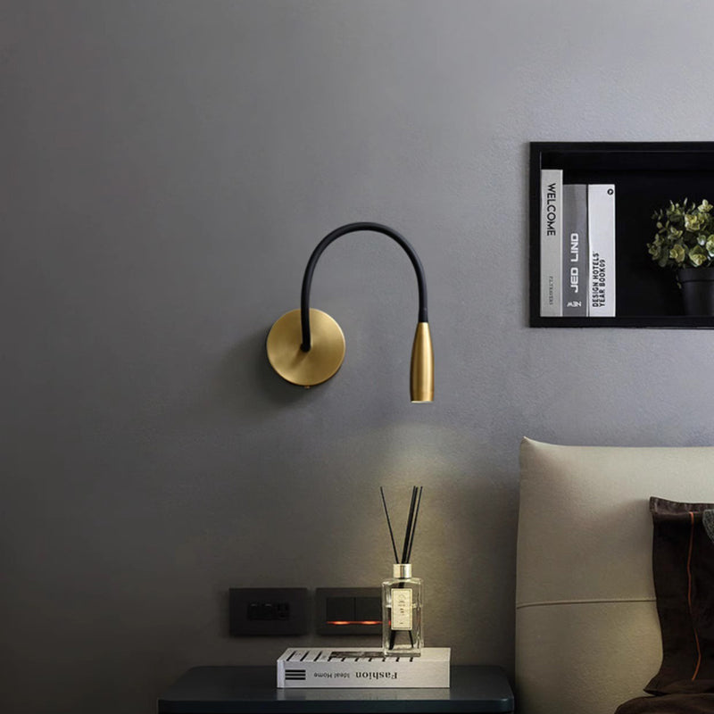 Modern Minimalist Iron Aluminum Flexible Gooseneck LED Wall Sconce Lamp For Bedroom