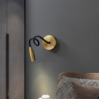 Modern Minimalist Iron Aluminum Flexible Gooseneck LED Wall Sconce Lamp For Bedroom