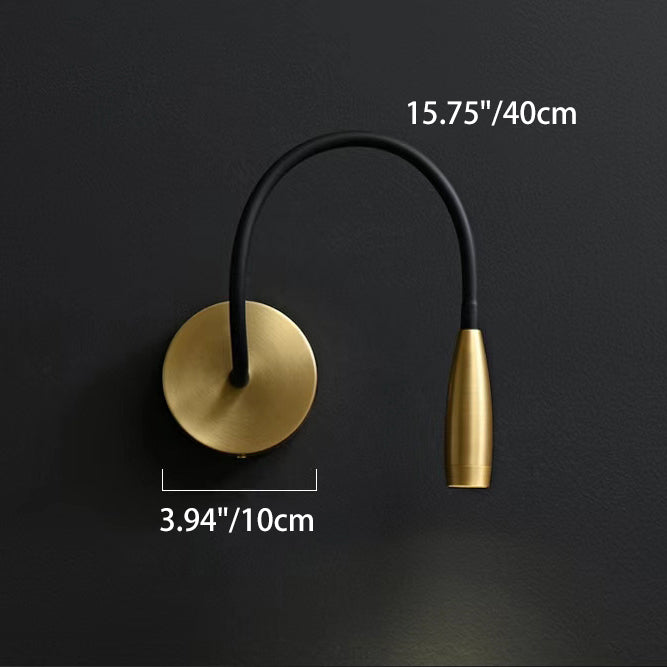 Modern Minimalist Iron Aluminum Flexible Gooseneck LED Wall Sconce Lamp For Bedroom