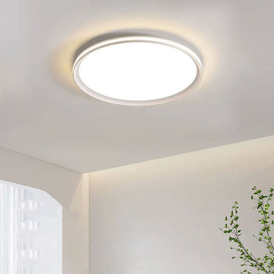 Modern Minimalist Round Square Aluminum PVC Shade LED Flush Mount Ceiling Light For Bedroom