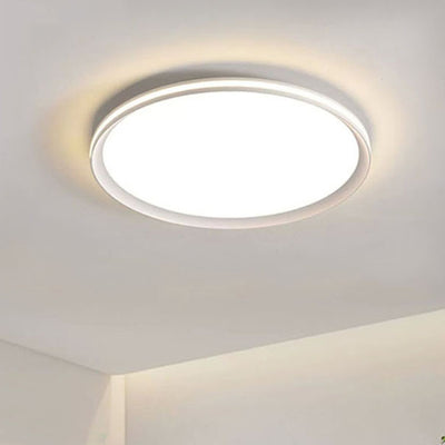 Modern Minimalist Round Square Aluminum PVC Shade LED Flush Mount Ceiling Light For Bedroom