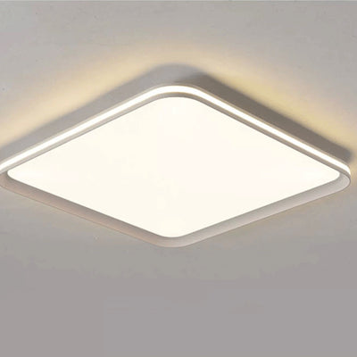 Modern Minimalist Round Square Aluminum PVC Shade LED Flush Mount Ceiling Light For Bedroom