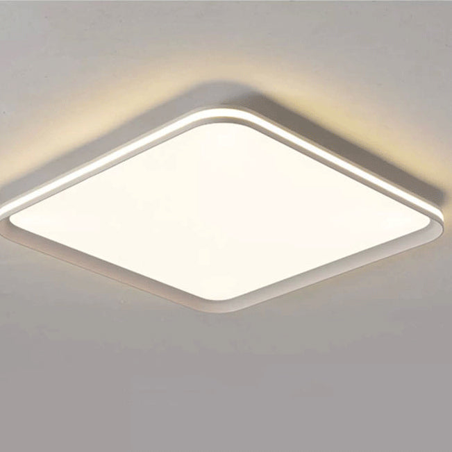 Modern Minimalist Round Square Aluminum PVC Shade LED Flush Mount Ceiling Light For Bedroom