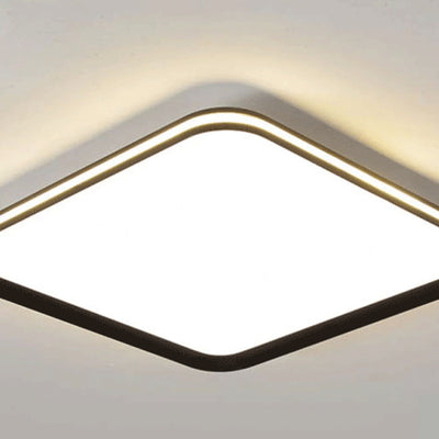 Modern Minimalist Round Square Aluminum PVC Shade LED Flush Mount Ceiling Light For Bedroom