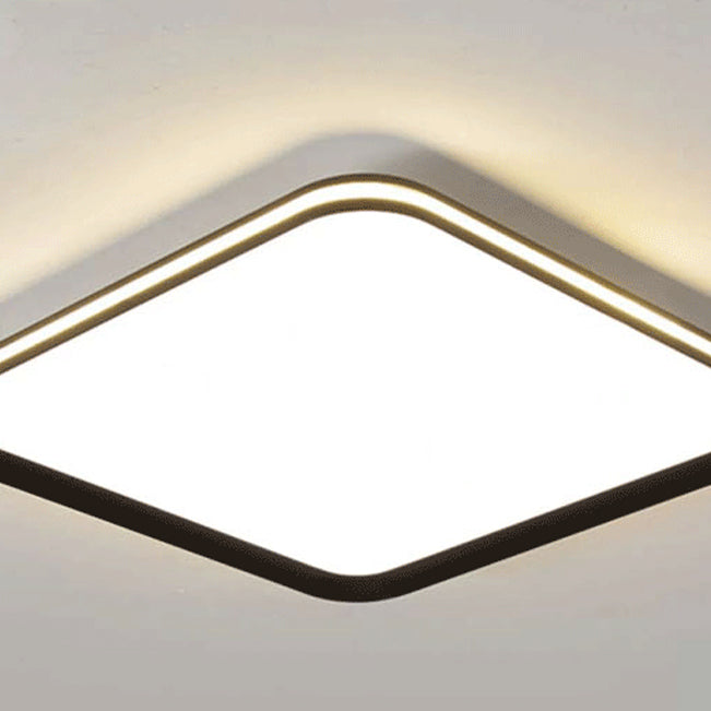 Modern Minimalist Round Square Aluminum PVC Shade LED Flush Mount Ceiling Light For Bedroom