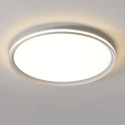 Modern Minimalist Round Square Aluminum PVC Shade LED Flush Mount Ceiling Light For Bedroom