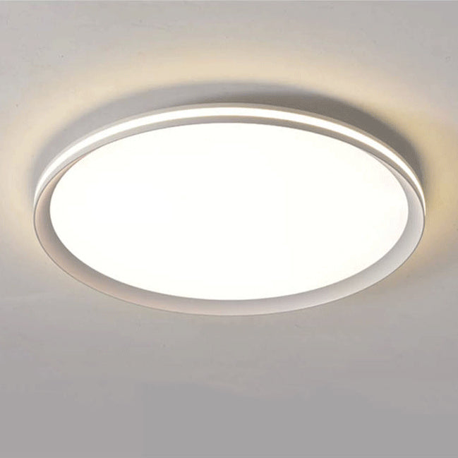 Modern Minimalist Round Square Aluminum PVC Shade LED Flush Mount Ceiling Light For Bedroom