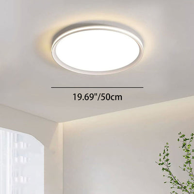 Modern Minimalist Round Square Aluminum PVC Shade LED Flush Mount Ceiling Light For Bedroom