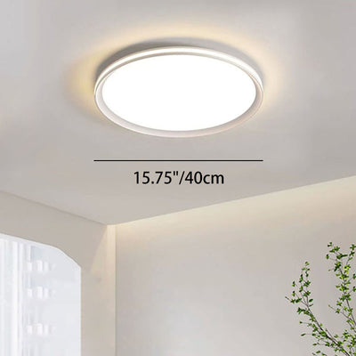 Modern Minimalist Round Square Aluminum PVC Shade LED Flush Mount Ceiling Light For Bedroom