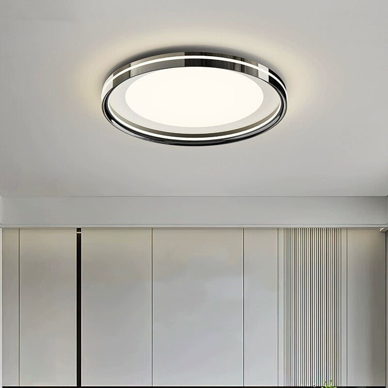 Modern Minimalist Round Square Rectangular Iron PVC LED Flush Mount Ceiling Light For Bedroom