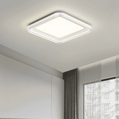 Modern Minimalist Round Square Rectangular Iron PVC LED Flush Mount Ceiling Light For Bedroom