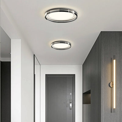 Modern Minimalist Round Square Rectangular Iron PVC LED Flush Mount Ceiling Light For Bedroom