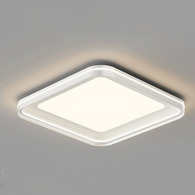 Modern Minimalist Round Square Rectangular Iron PVC LED Flush Mount Ceiling Light For Bedroom