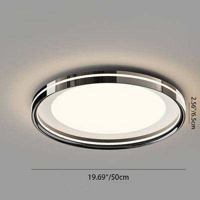 Modern Minimalist Round Square Rectangular Iron PVC LED Flush Mount Ceiling Light For Bedroom