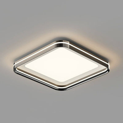 Modern Minimalist Round Square Rectangular Iron PVC LED Flush Mount Ceiling Light For Bedroom