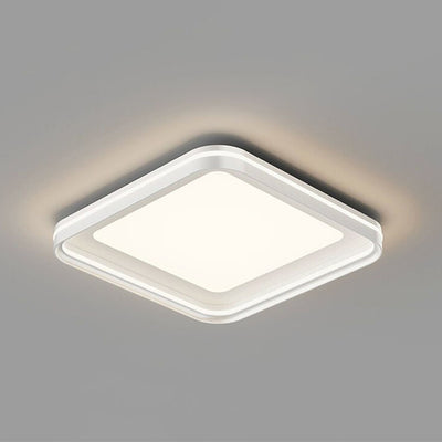 Modern Minimalist Round Square Rectangular Iron PVC LED Flush Mount Ceiling Light For Bedroom