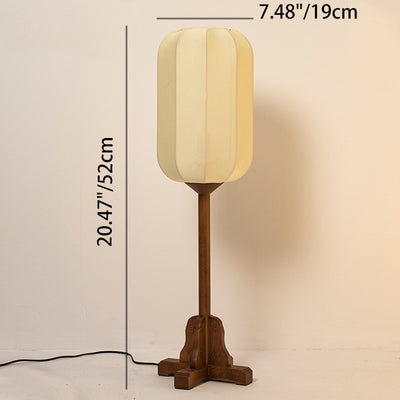 Traditional Chinese Cylinder Iron Fabric 1-Light Table Lamp For Bedroom