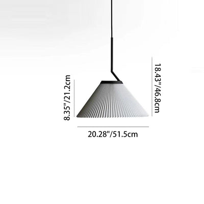 Contemporary Luxury Pleated Cone TC Cloth PVC 1-Light Pendant Light For Living Room