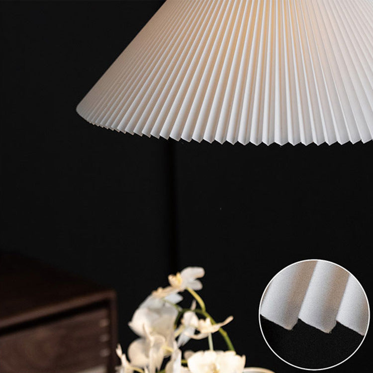 Contemporary Luxury Pleated Cone TC Cloth PVC 1-Light Pendant Light For Living Room